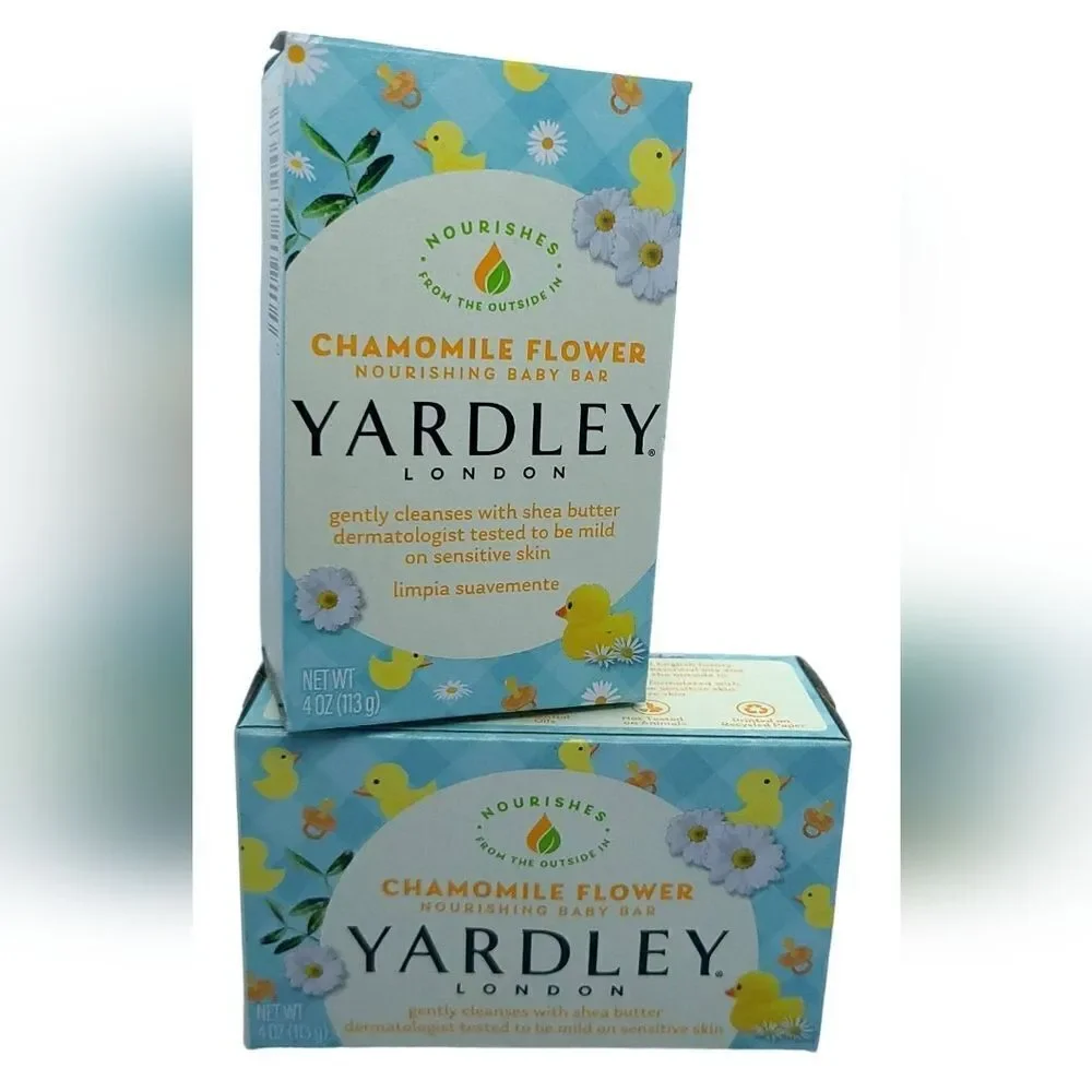 BABY Bath Bar 2-Pack YARDLEY LONDON Chamomile Blossom Nourishing Sensitive  NWT